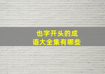 也字开头的成语大全集有哪些