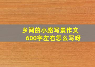 乡间的小路写景作文600字左右怎么写呀