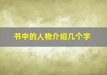 书中的人物介绍几个字