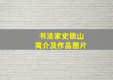 书法家史锁山简介及作品图片