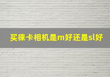 买徕卡相机是m好还是sl好