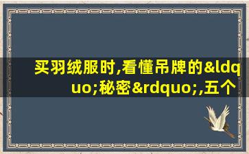 买羽绒服时,看懂吊牌的“秘密”,五个参数很重要