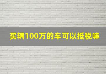 买辆100万的车可以抵税嘛