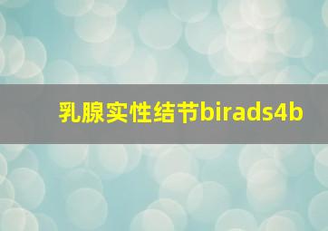 乳腺实性结节birads4b