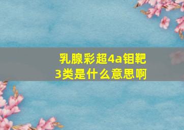 乳腺彩超4a钼靶3类是什么意思啊