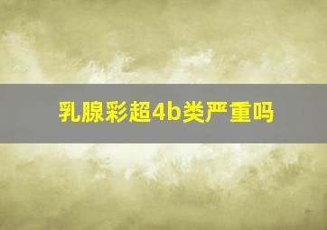 乳腺彩超4b类严重吗