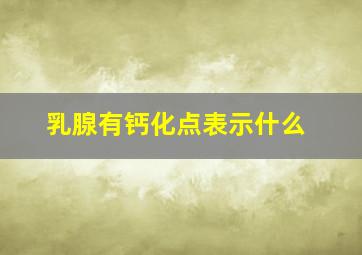 乳腺有钙化点表示什么