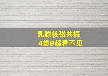 乳腺核磁共振4类B超看不见