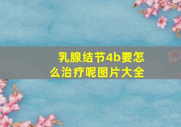 乳腺结节4b要怎么治疗呢图片大全