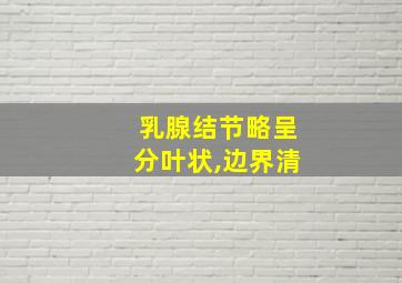 乳腺结节略呈分叶状,边界清