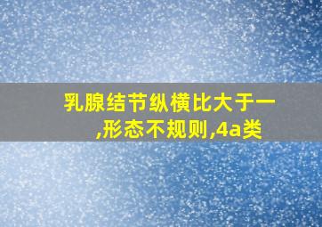 乳腺结节纵横比大于一,形态不规则,4a类