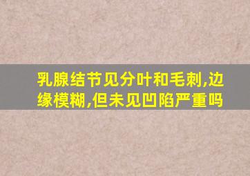 乳腺结节见分叶和毛刺,边缘模糊,但未见凹陷严重吗