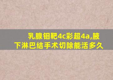 乳腺钼靶4c彩超4a,腋下淋巴结手术切除能活多久