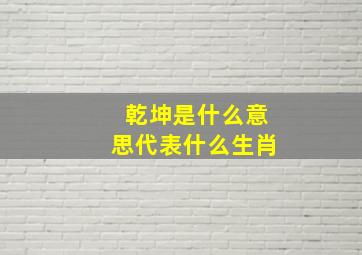 乾坤是什么意思代表什么生肖