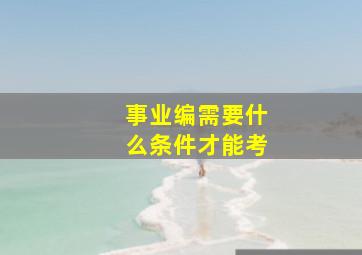 事业编需要什么条件才能考