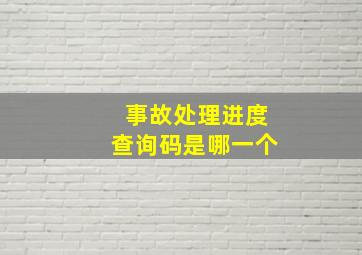 事故处理进度查询码是哪一个