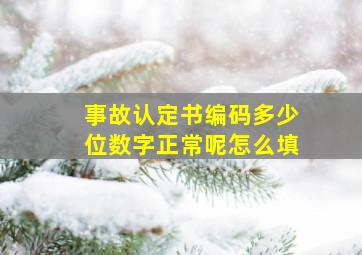 事故认定书编码多少位数字正常呢怎么填