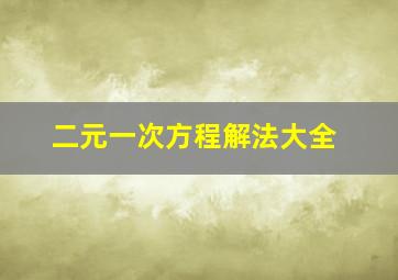 二元一次方程解法大全