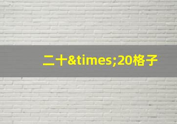 二十×20格子