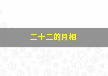 二十二的月相