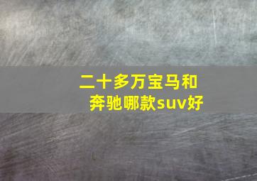 二十多万宝马和奔驰哪款suv好