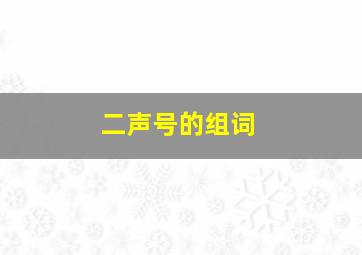 二声号的组词