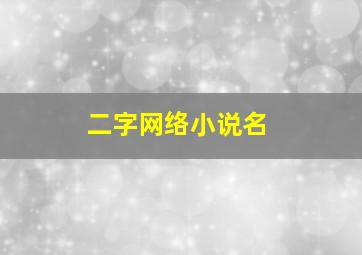 二字网络小说名