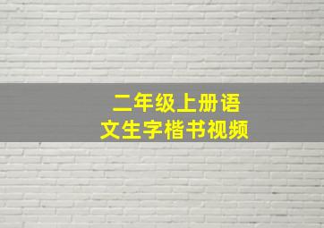 二年级上册语文生字楷书视频