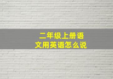 二年级上册语文用英语怎么说