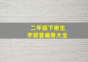 二年级下册生字部首偏旁大全