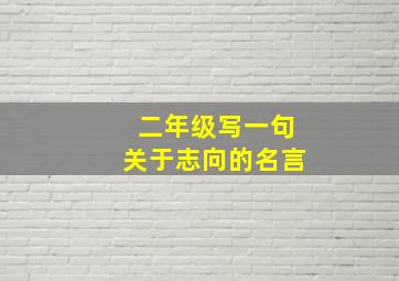 二年级写一句关于志向的名言