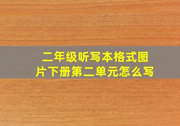 二年级听写本格式图片下册第二单元怎么写