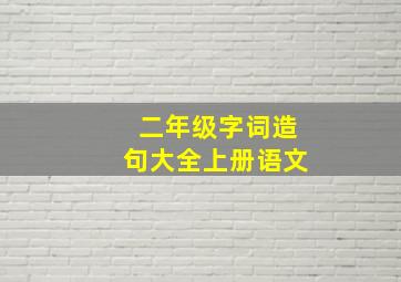 二年级字词造句大全上册语文