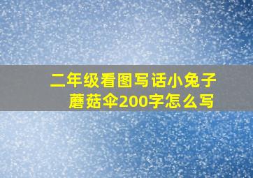 二年级看图写话小兔子蘑菇伞200字怎么写