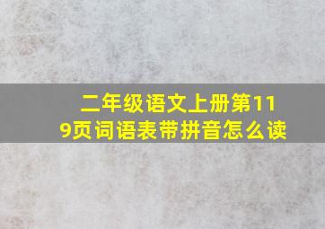 二年级语文上册第119页词语表带拼音怎么读