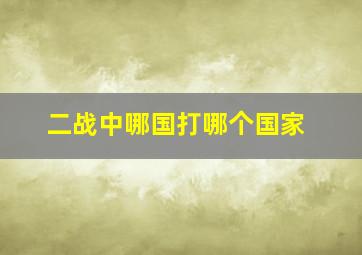 二战中哪国打哪个国家