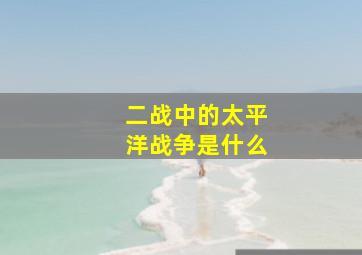 二战中的太平洋战争是什么