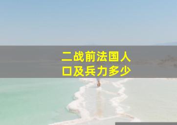 二战前法国人口及兵力多少