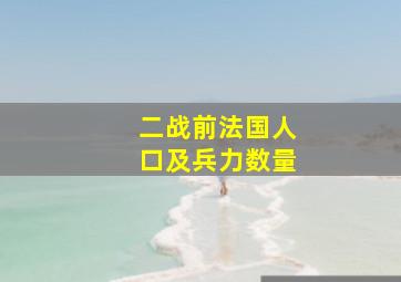 二战前法国人口及兵力数量