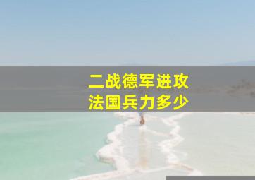 二战德军进攻法国兵力多少