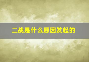 二战是什么原因发起的