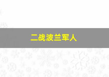 二战波兰军人