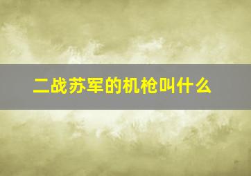 二战苏军的机枪叫什么