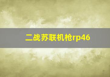 二战苏联机枪rp46