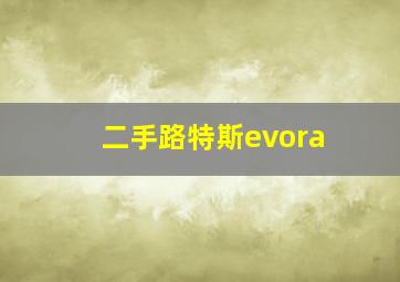 二手路特斯evora