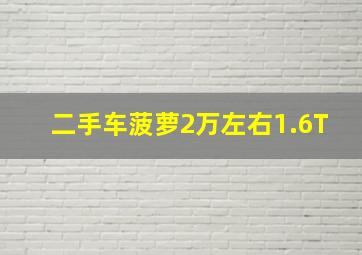 二手车菠萝2万左右1.6T