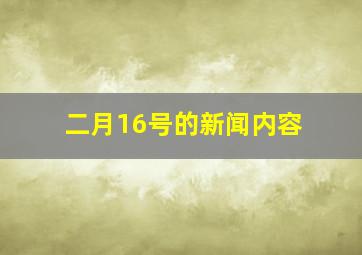 二月16号的新闻内容