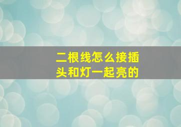 二根线怎么接插头和灯一起亮的