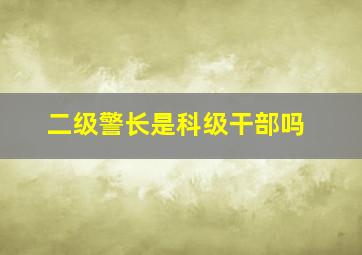 二级警长是科级干部吗