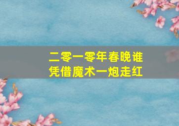 二零一零年春晚谁凭借魔术一炮走红